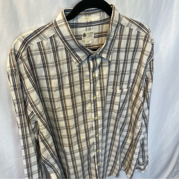 J.Crew Shirtings Cotton Size XXL Long Sleeve Button Front Shirt Tailored Plaid - Picture 3 of 12